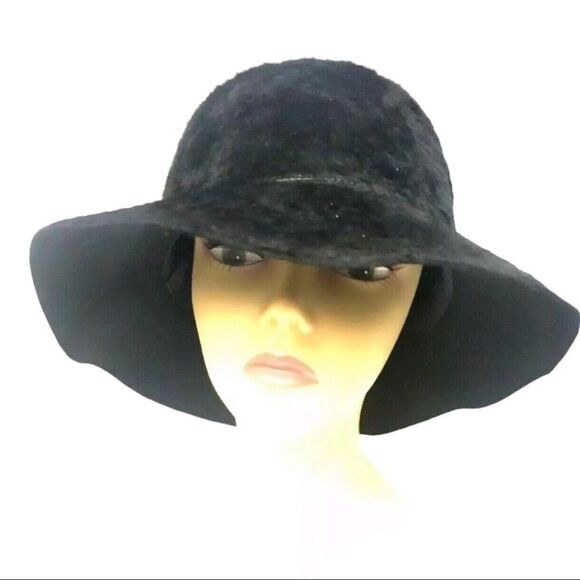 Vintage 50s Duchess Felt Furlike Hat Wide Brim Y - Picture 1 of 8